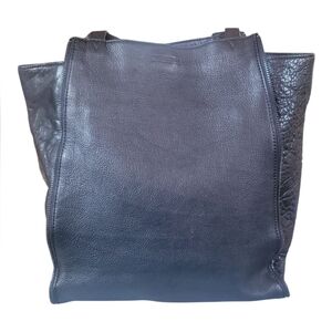 Kelsi Dagger Black Slouchy Leather Hobo Side Zipper Detail Tote Bag